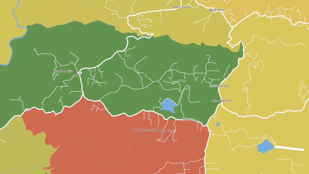 Glencoe, CA Map of Vandalism Rates