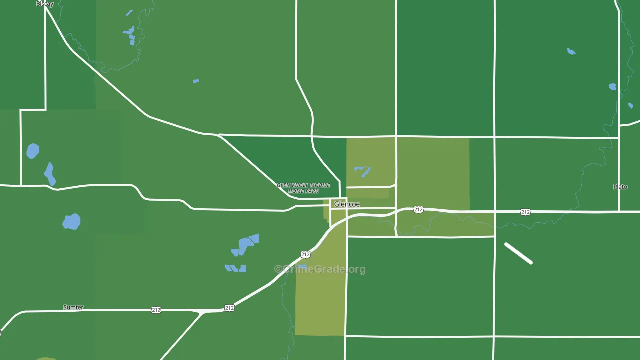 Glencoe, MN Map of Vandalism Rates
