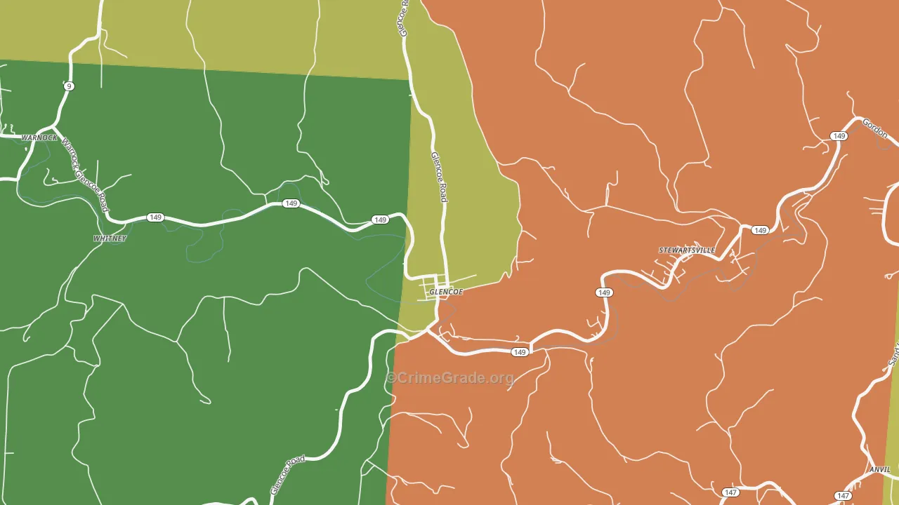 Glencoe, OH Map of Vandalism Rates