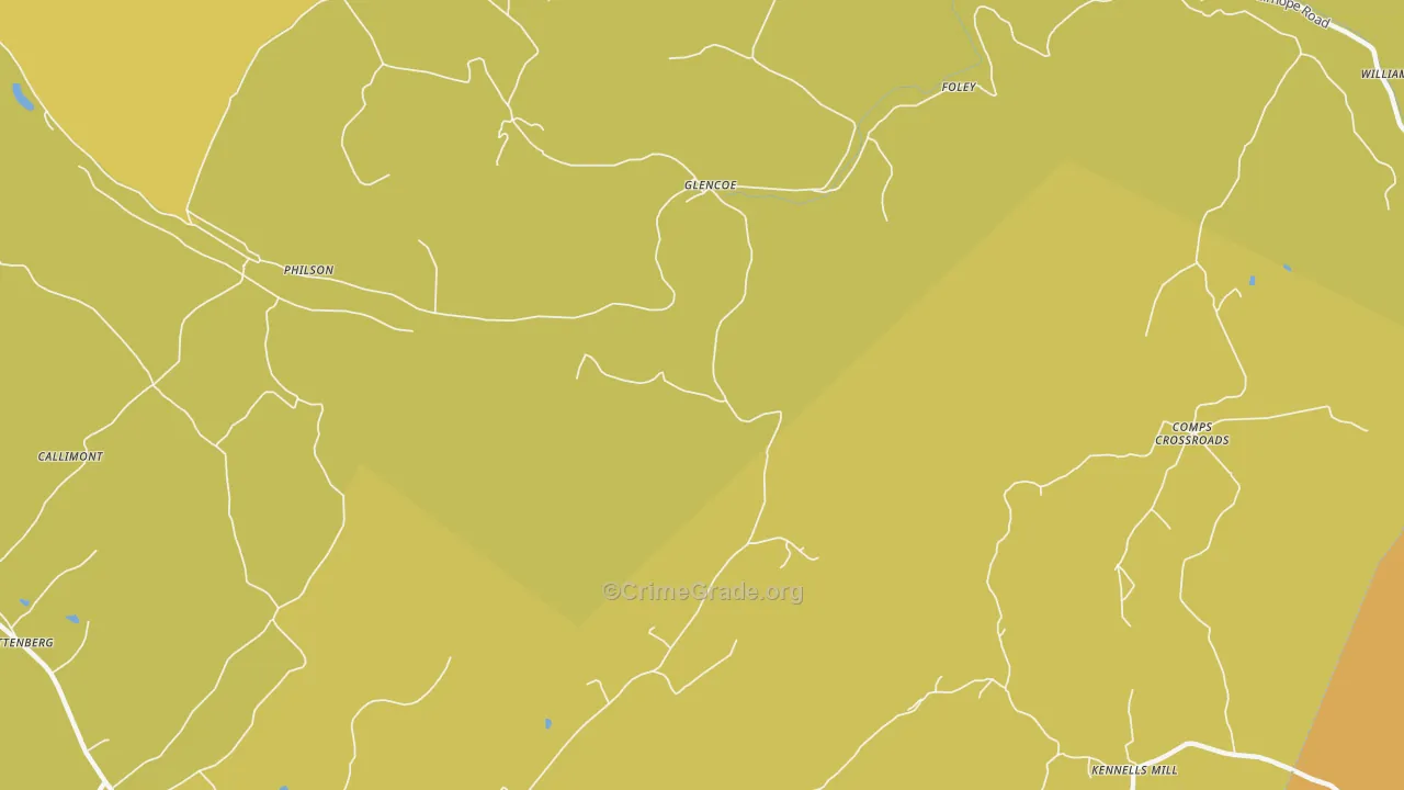 Glencoe, PA Map of Vandalism Rates