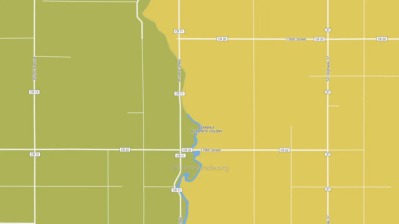 Glendale Colony, SD Map of Vandalism Rates