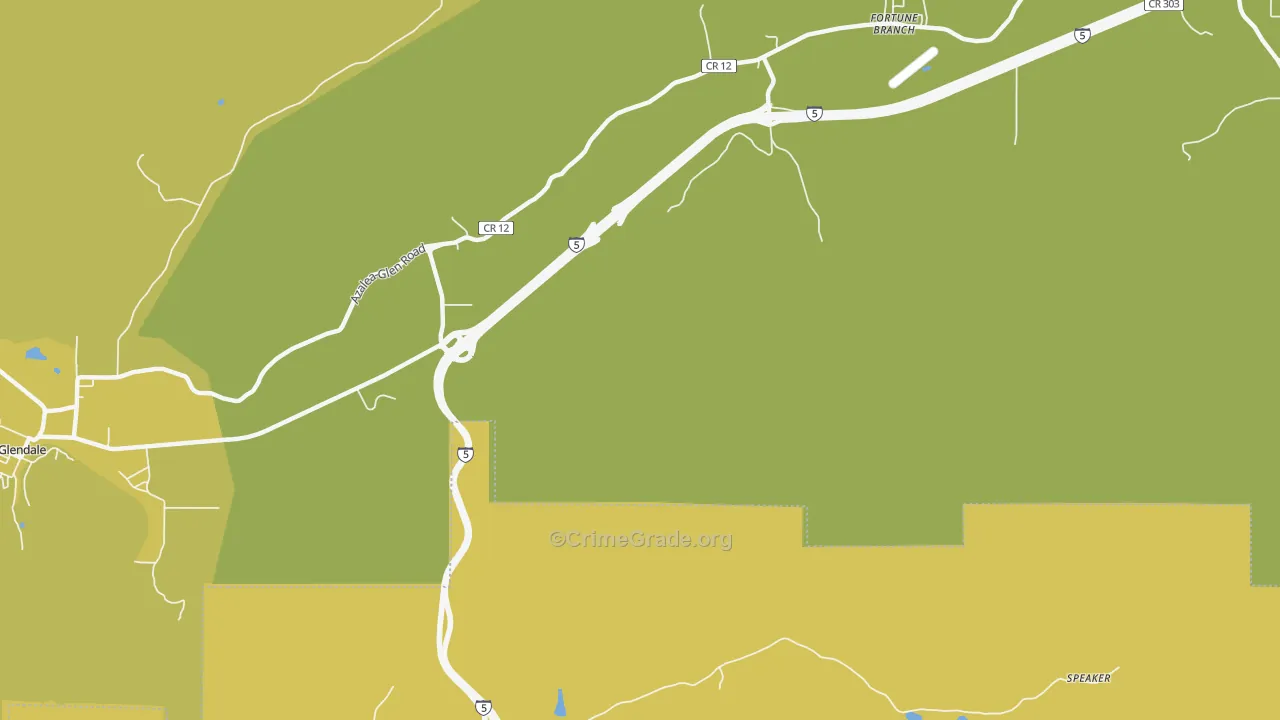 Glendale Junction, OR Map of Vandalism Rates