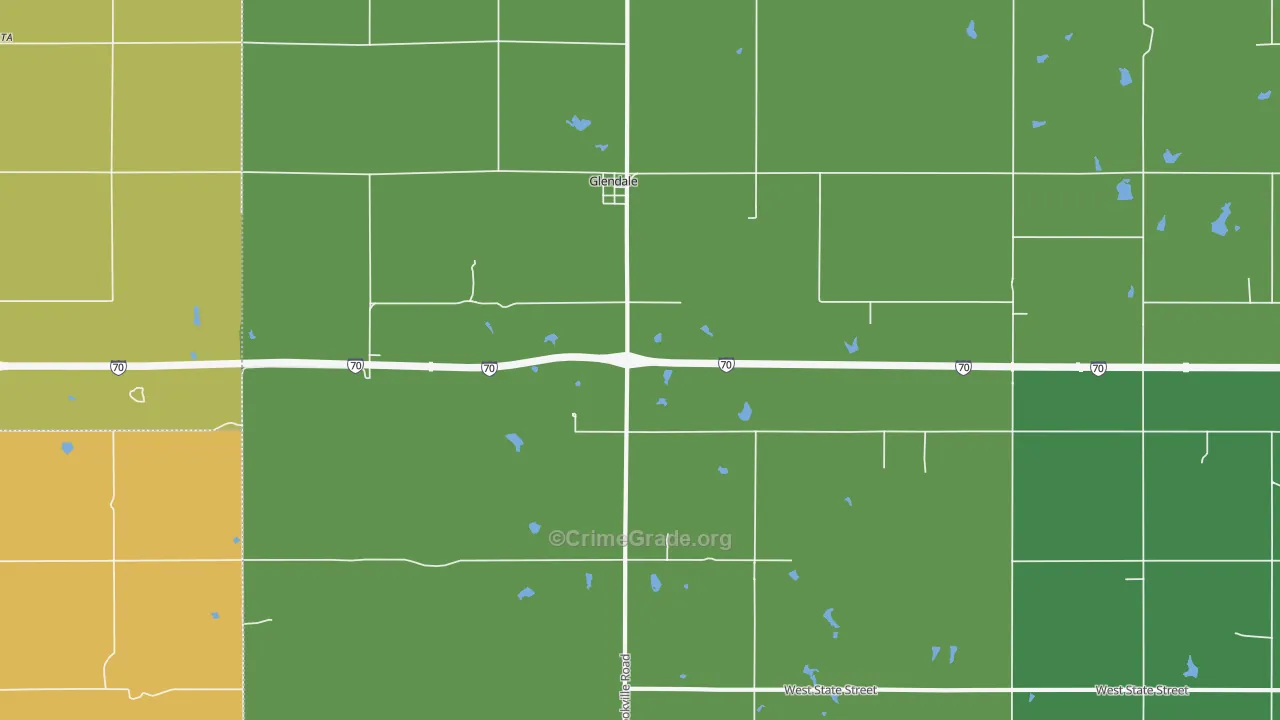 Glendale, KS Map of Vandalism Rates