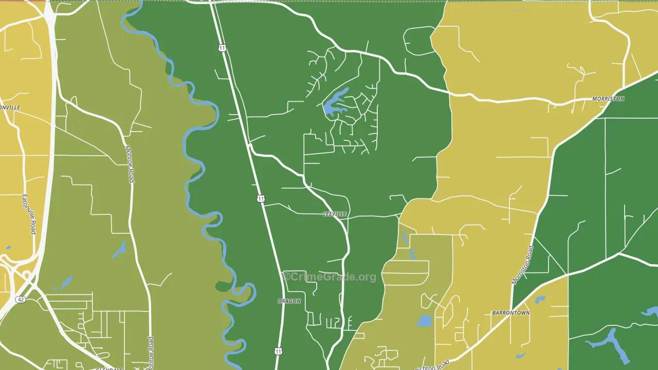 Glendale, MS Map of Vandalism Rates