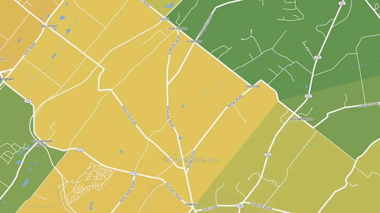 Glendale, PA Map of Vandalism Rates