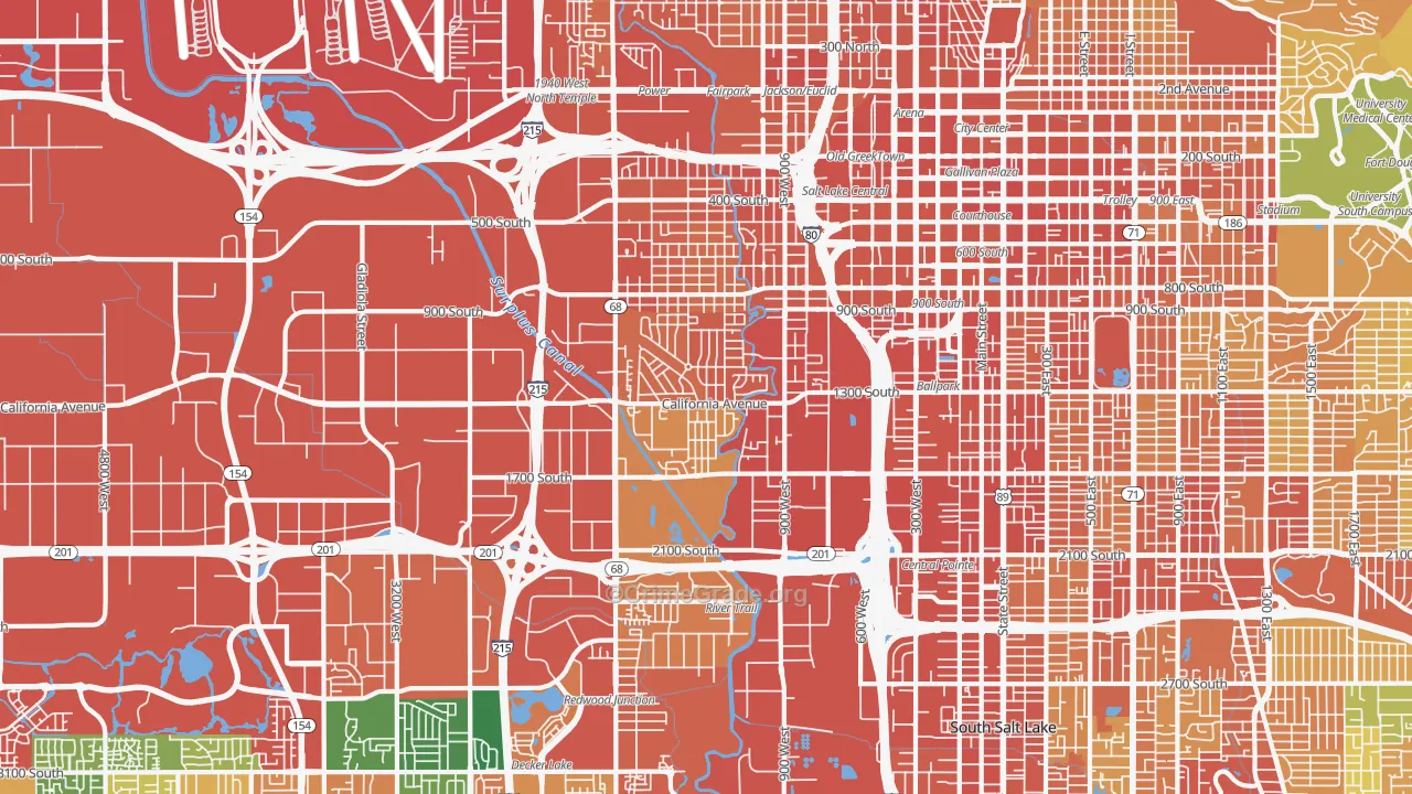 Glendale, Salt Lake City, UT Map of Vandalism Rates