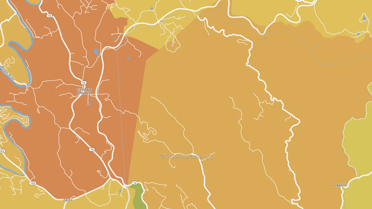 Glendale Springs, NC Map of Vandalism Rates