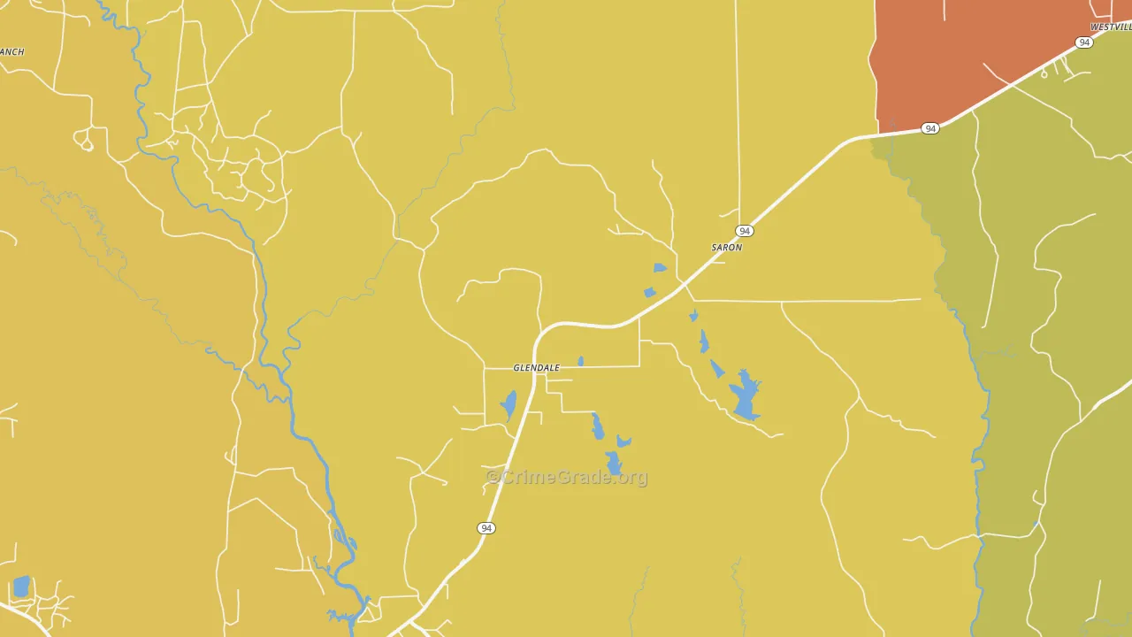 Glendale, TX Map of Vandalism Rates