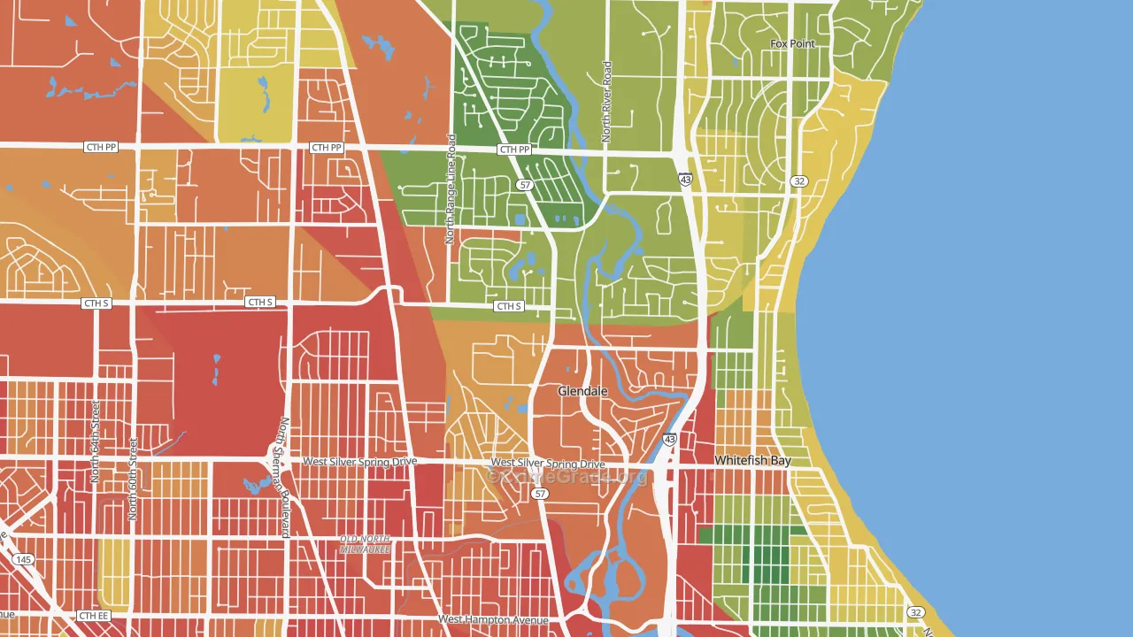 Glendale, WI Map of Vandalism Rates