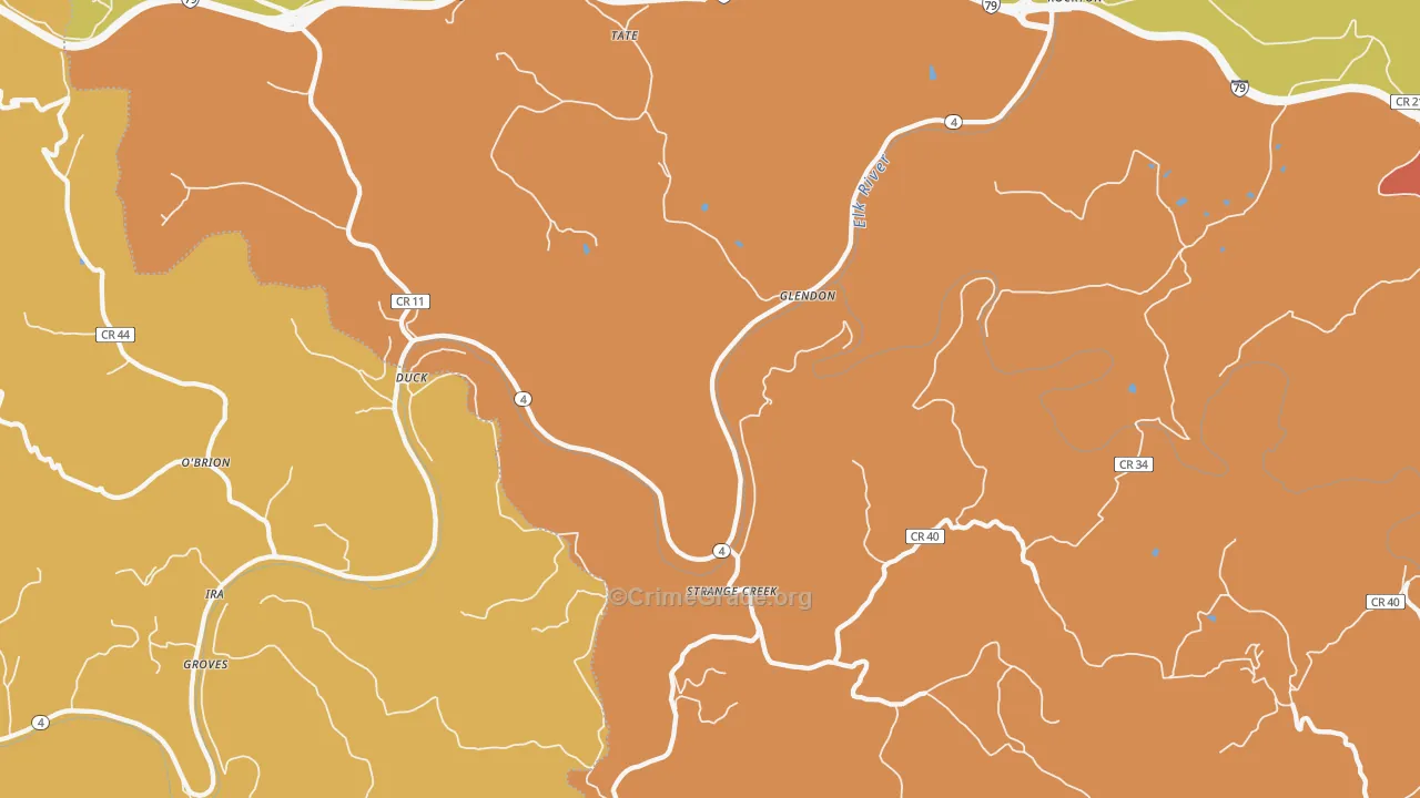 Glendon, WV Map of Vandalism Rates