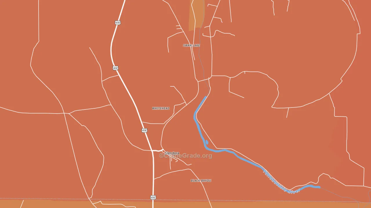 Glendora, MS Map of Vandalism Rates