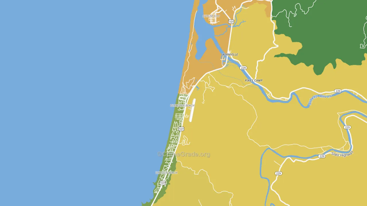 Gleneden Beach, OR Map of Vandalism Rates