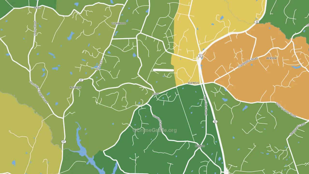 Glenelg, MD Map of Vandalism Rates