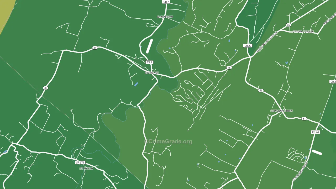 Glengary, WV Map of Vandalism Rates
