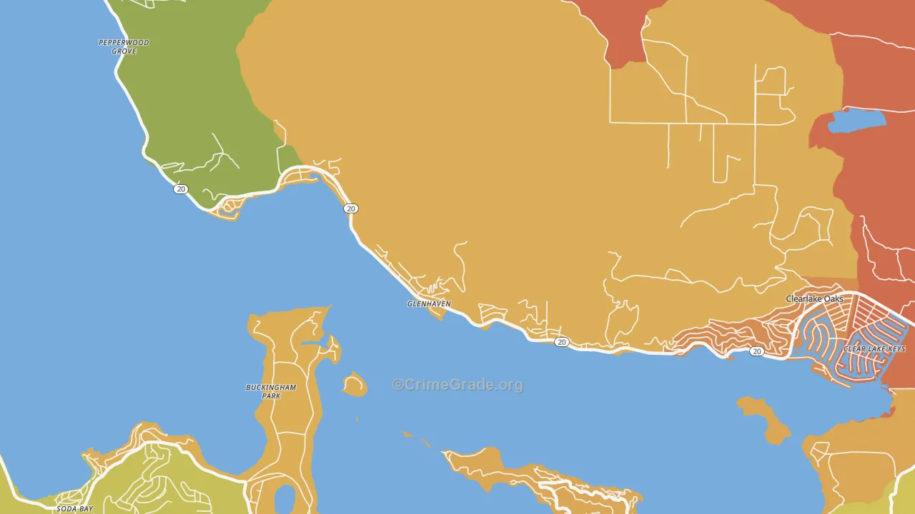 Glenhaven, CA Map of Vandalism Rates