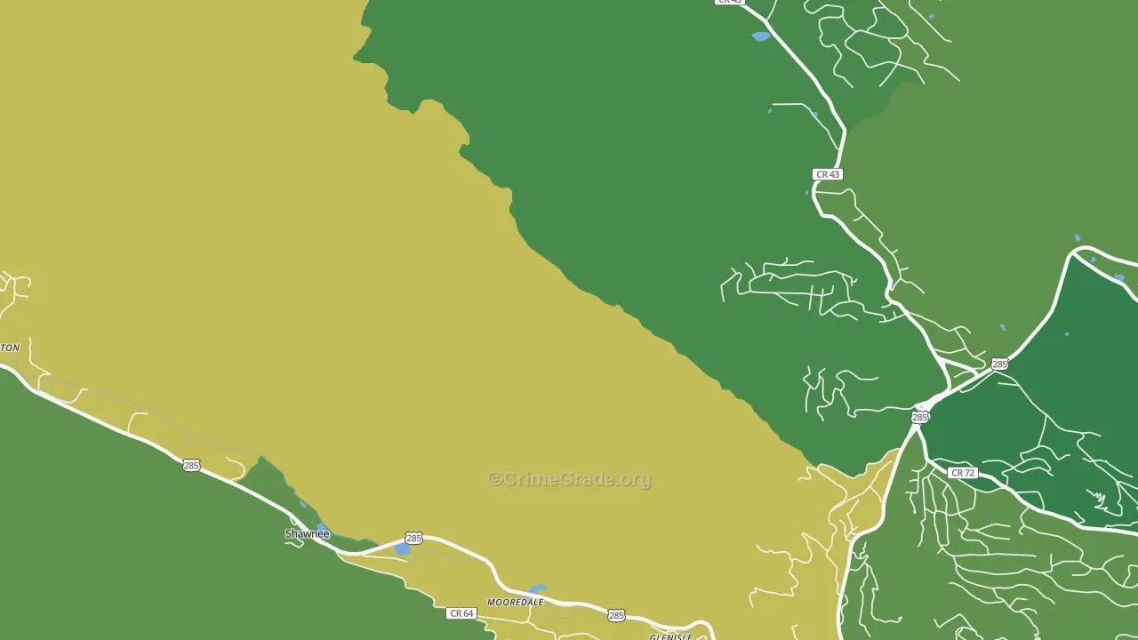 Glenisle, CO Map of Vandalism Rates