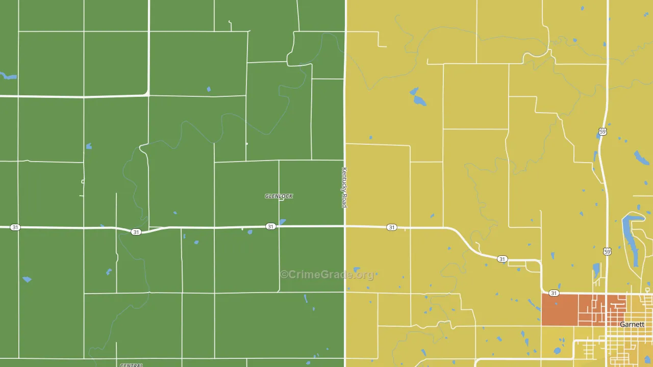 Glenlock, KS Map of Vandalism Rates