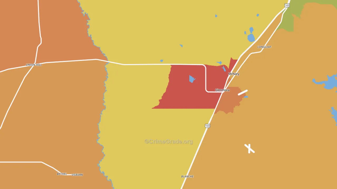 Glenmora, LA Map of Vandalism Rates