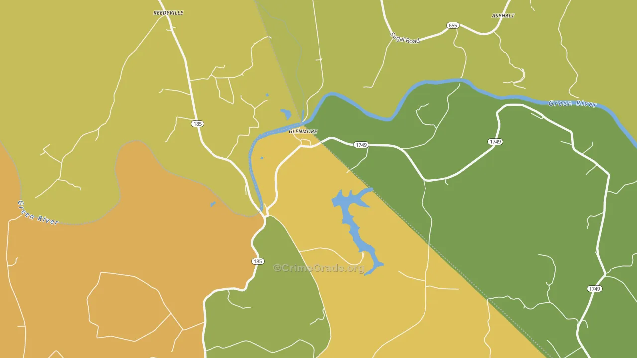 Glenmore, KY Map of Vandalism Rates