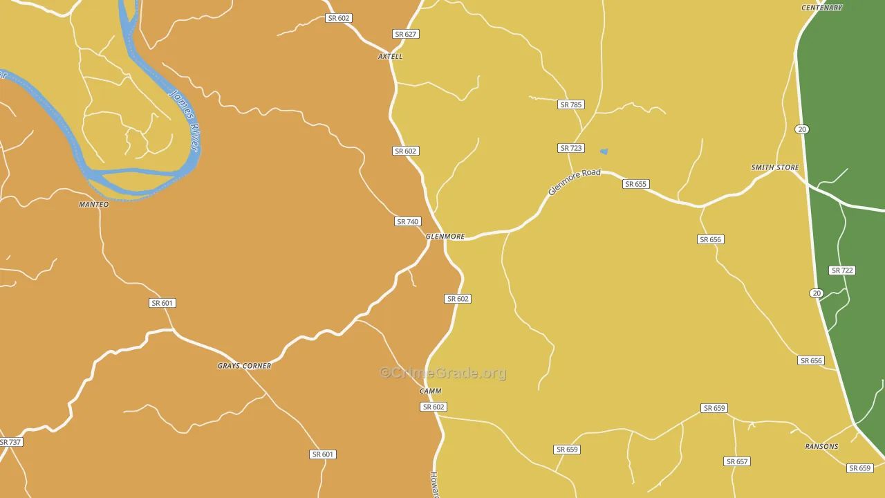 Glenmore, VA Map of Vandalism Rates