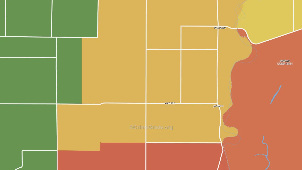 Glenn, CA Map of Vandalism Rates
