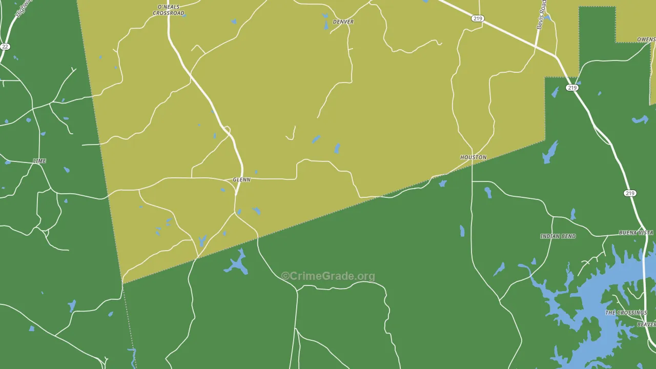 Glenn, GA Map of Vandalism Rates