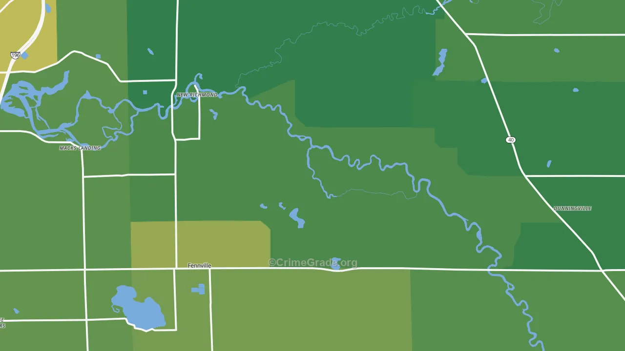 Glenn, MI Map of Vandalism Rates