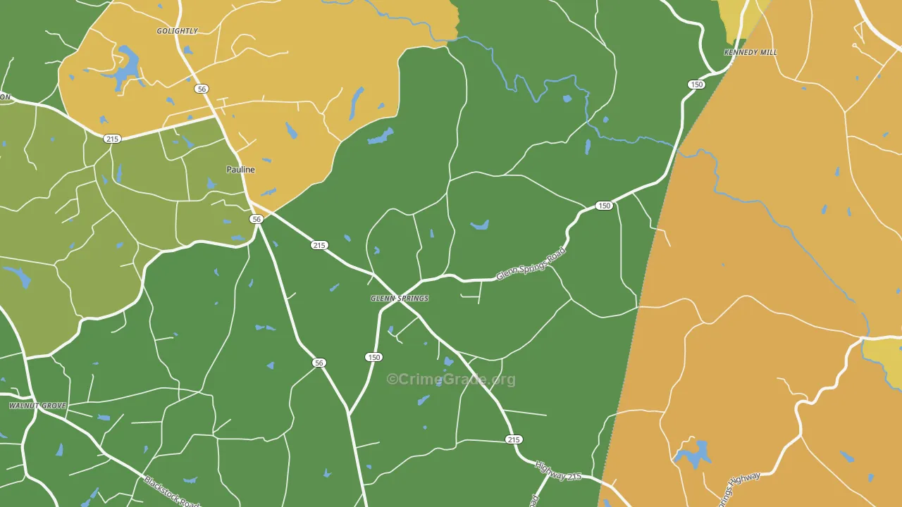 Glenn Springs, SC Map of Vandalism Rates