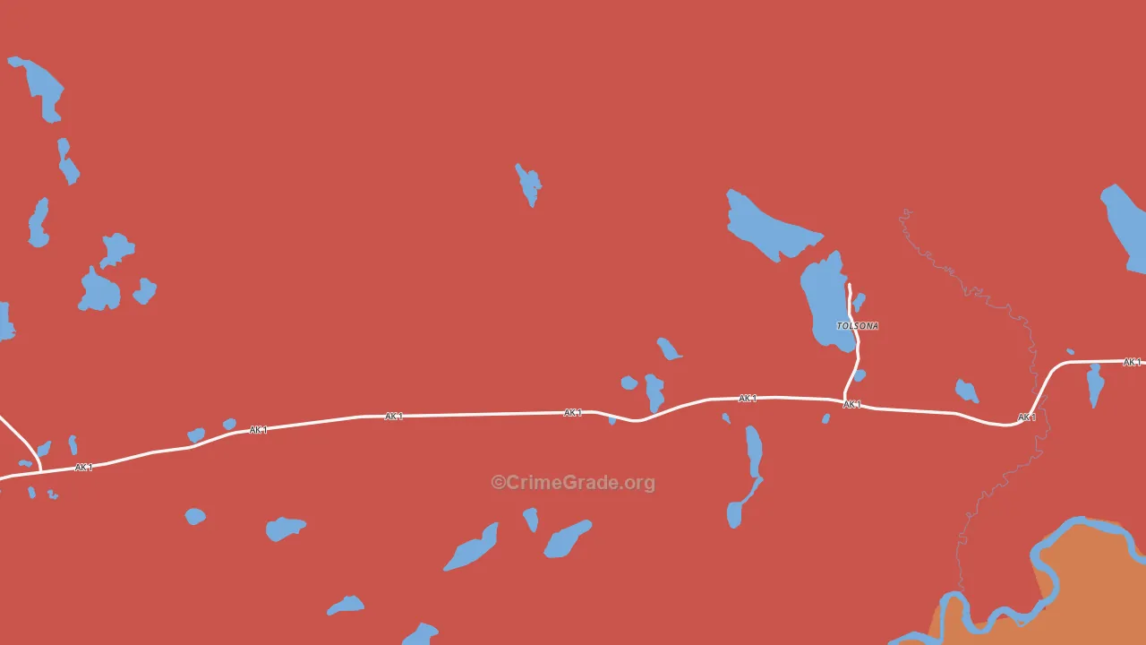 Glennallen, AK Map of Vandalism Rates