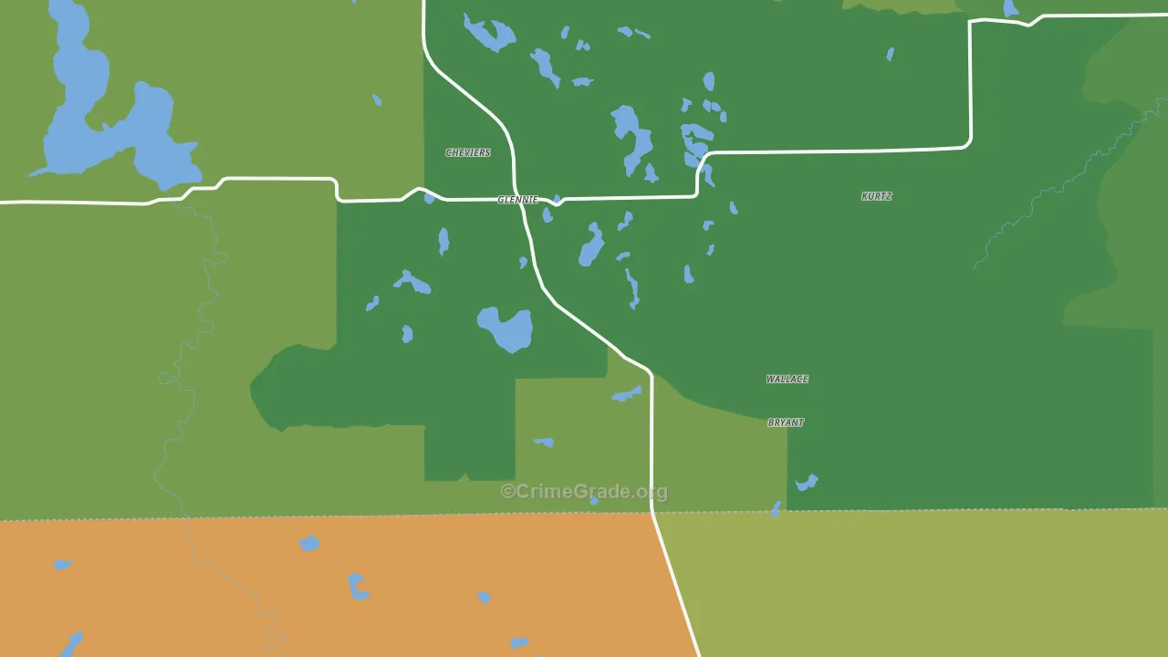 Glennie, MI Map of Vandalism Rates