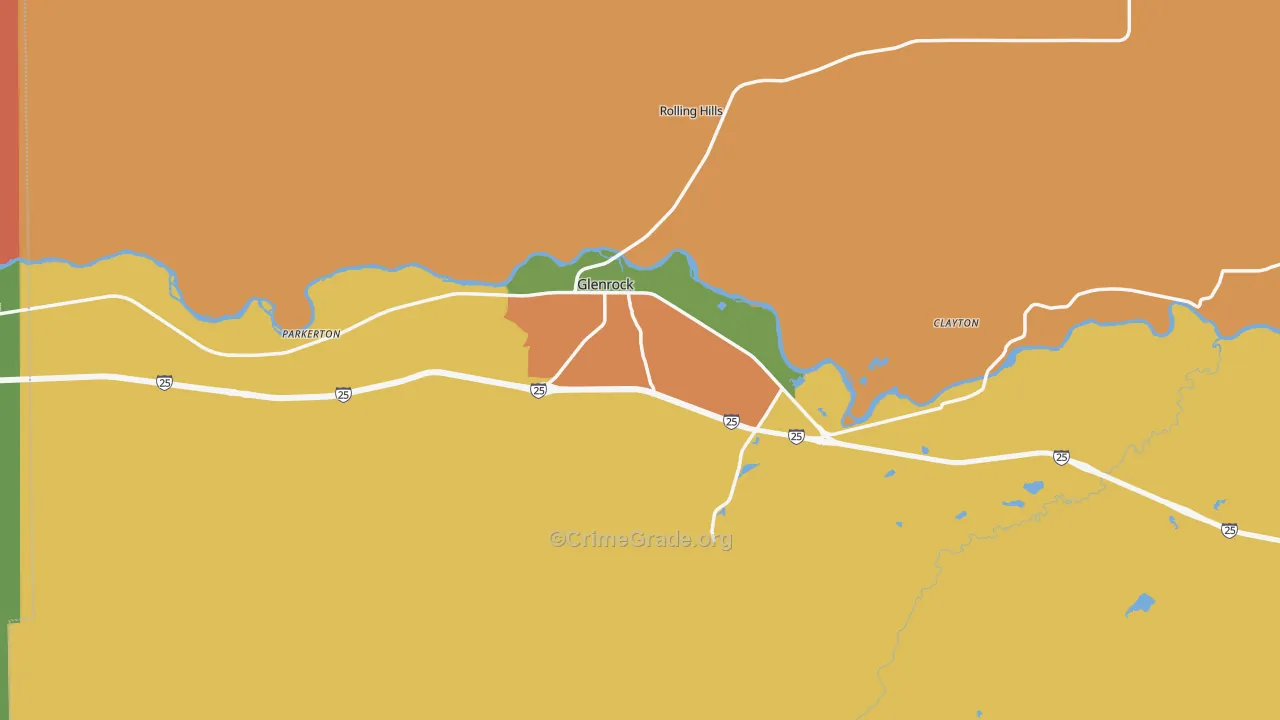 Glenrock, WY Map of Vandalism Rates