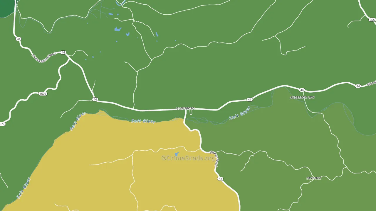 Glensboro, KY Map of Vandalism Rates