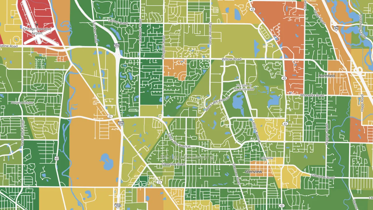 Glenview Nas, IL Map of Vandalism Rates