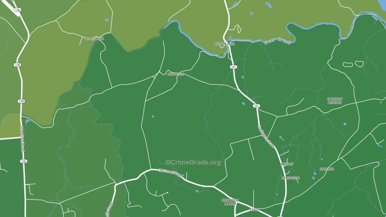 Glenville, MD Map of Vandalism Rates