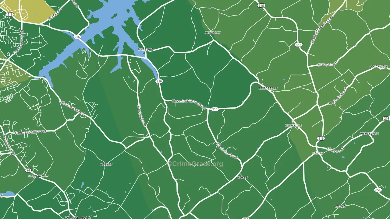 Glenville, PA Map of Vandalism Rates
