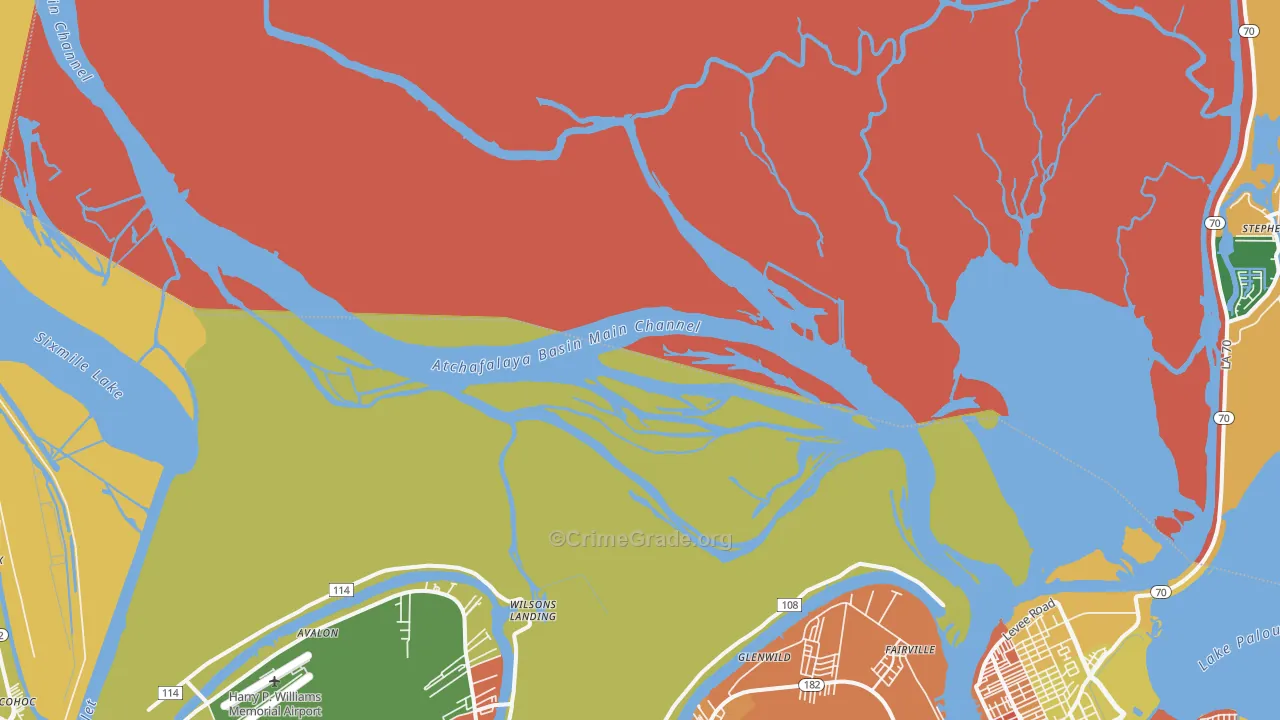 Glenwild, LA Map of Vandalism Rates
