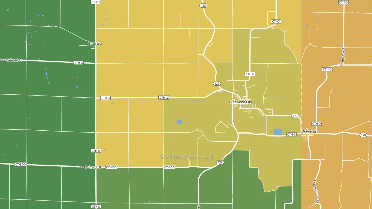 Glenwood City, WI Map of Vandalism Rates