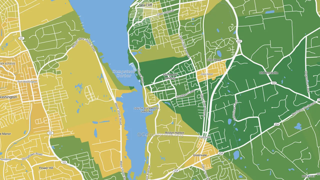 Glenwood Landing, NY Map of Vandalism Rates