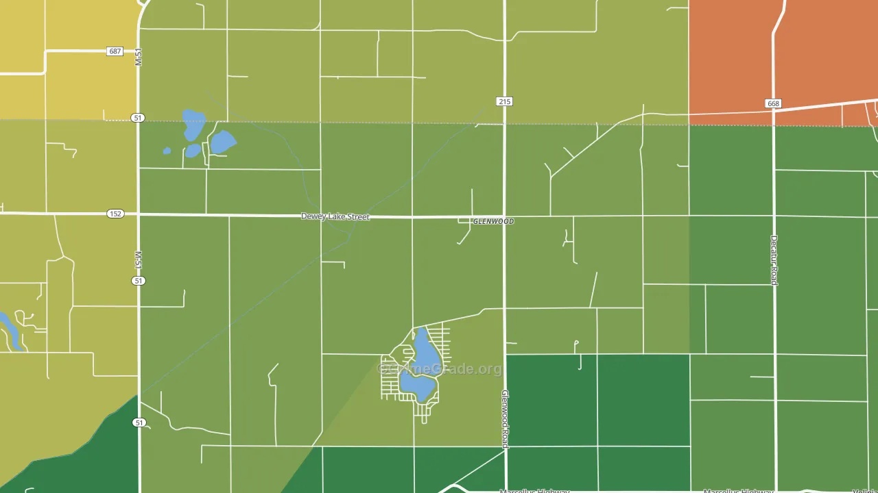 Glenwood, MI Map of Vandalism Rates
