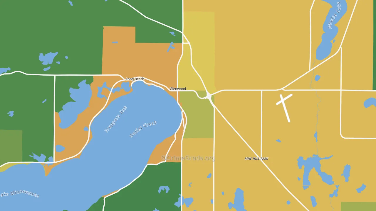 Glenwood, MN Map of Vandalism Rates