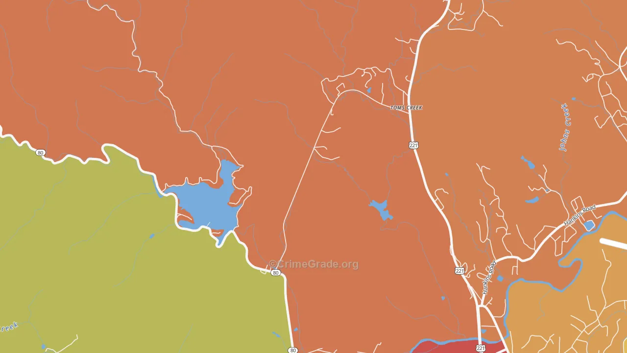Glenwood, NC Map of Vandalism Rates