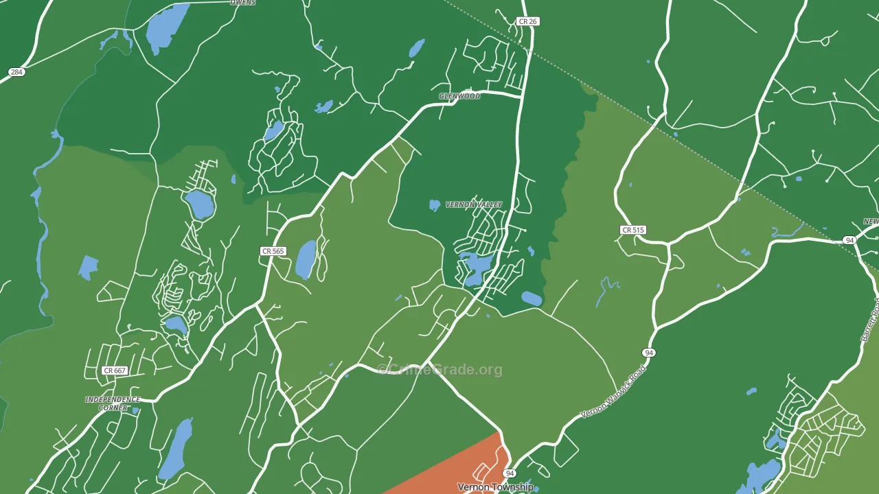 Glenwood, NJ Map of Vandalism Rates