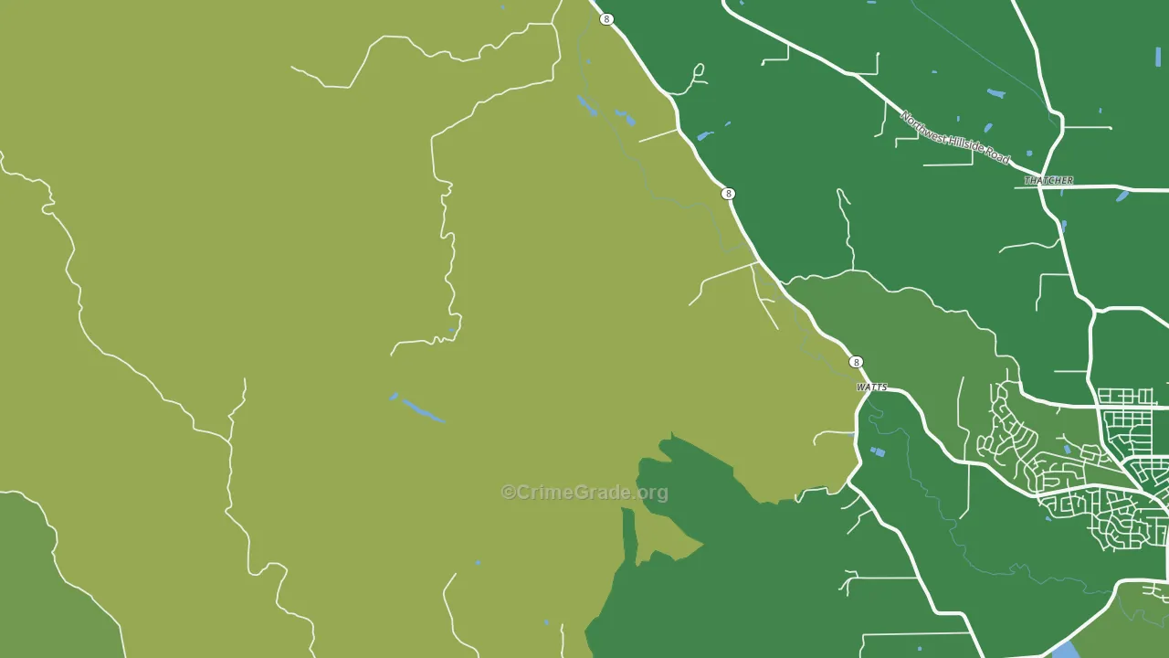 Glenwood, OR Map of Vandalism Rates
