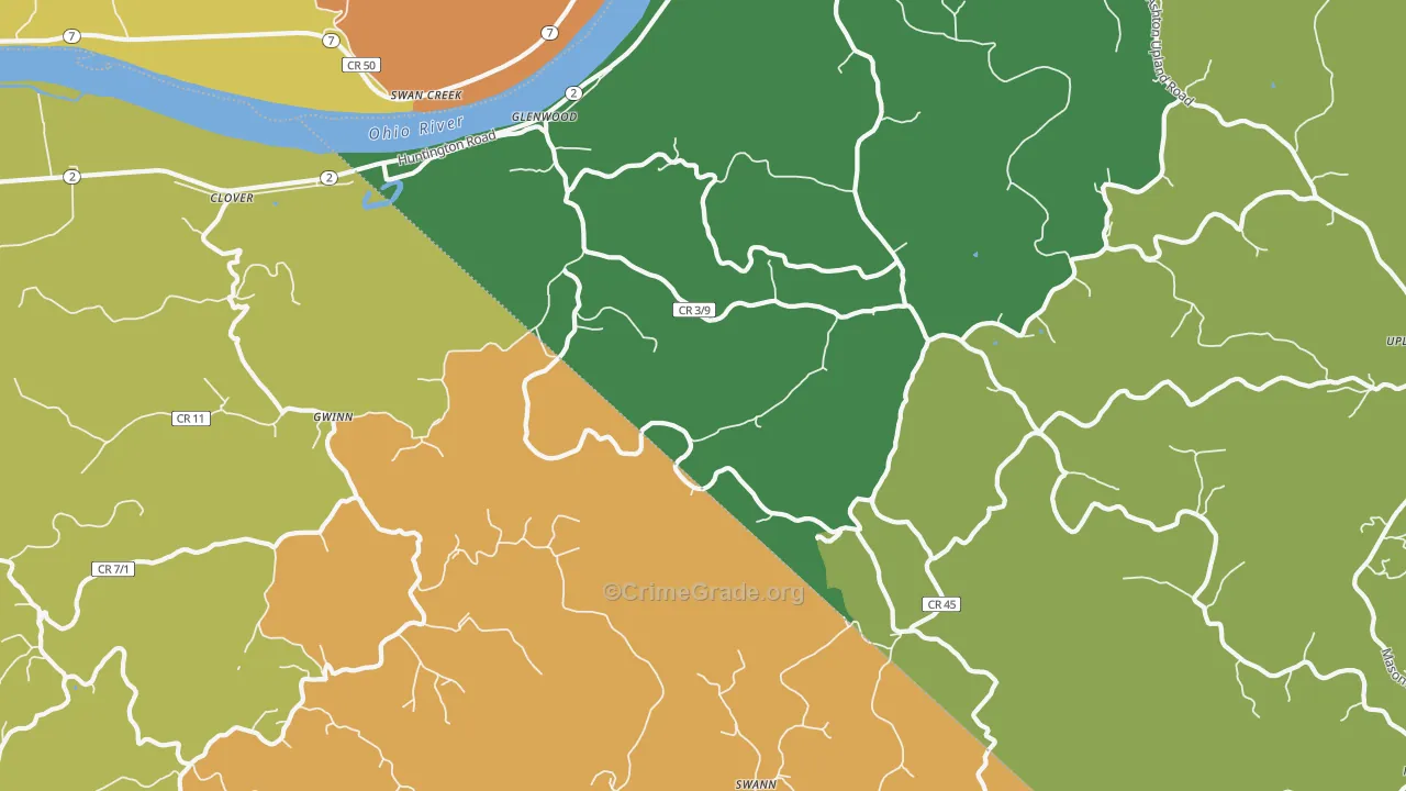 Glenwood, WV Map of Vandalism Rates