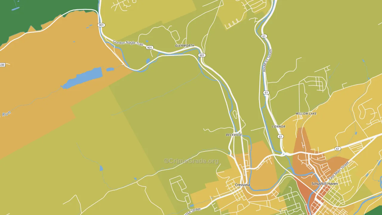 Glenworth, PA Map of Vandalism Rates