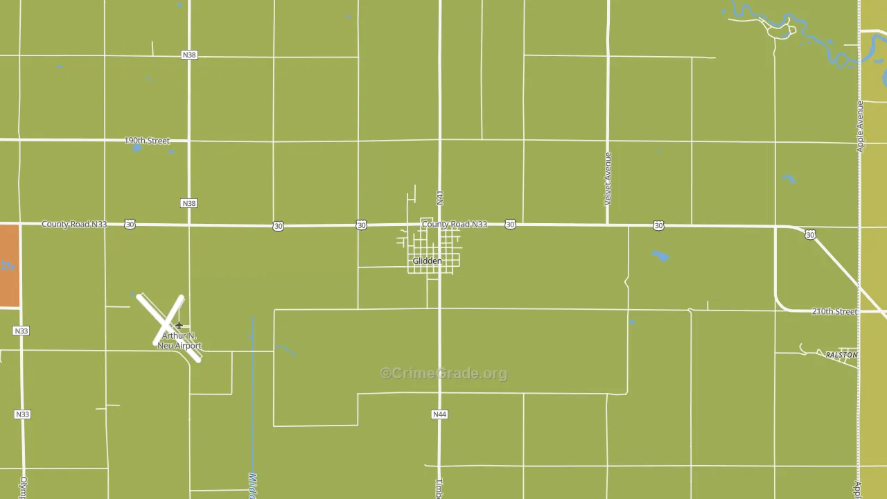 Glidden, IA Map of Vandalism Rates