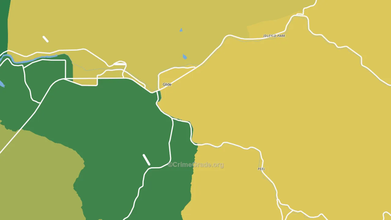Glide, OR Map of Vandalism Rates