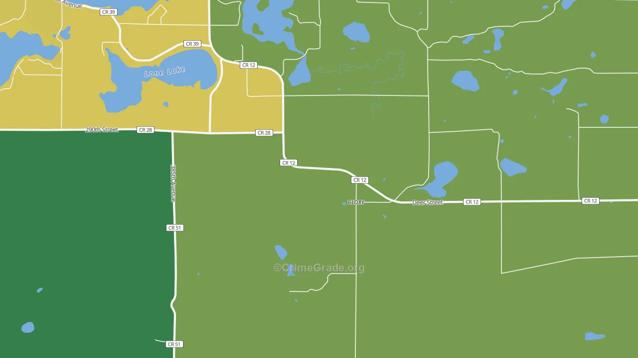 Glory, MN Map of Vandalism Rates