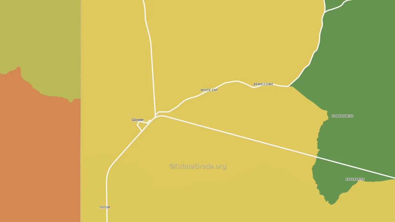 Gloster, MS Map of Vandalism Rates