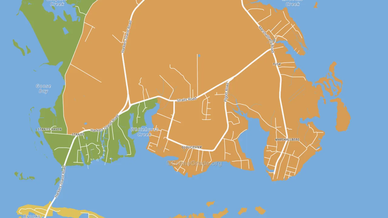 Gloucester, NC Map of Vandalism Rates